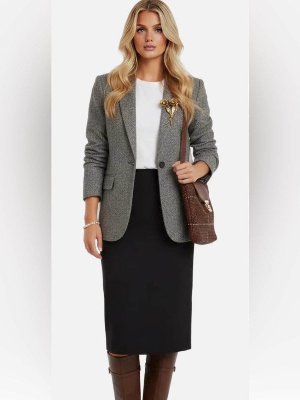 Black Escada 100% schwoole, a fine wool, Women's Pencil Skirt in size 4 US 40 EU